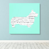 Corgi Notes Canvas Afdruk (Insitu (Houten vloer))