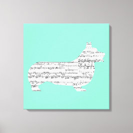 Corgi Notes Canvas Afdruk