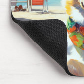 Corgi on Beach, zomercadeau voor hondenliefhebbers Muismat (Hoek)