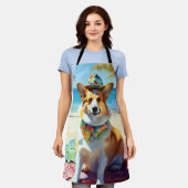 Corgi on Beach, zomercadeau voor hondenliefhebbers Schort (Gedragen)