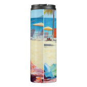 Corgi on Beach, zomercadeau voor hondenliefhebbers Thermosbeker (Achterkant)