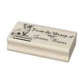 Corgi on Books Personalized Wood Stamp for Books Rubberstempel (Stempel)