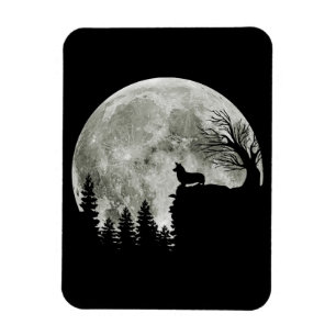 Corgi On Mountain Blood Moon Halloween Gifts Magneet