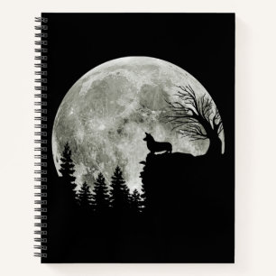 Corgi On Mountain Blood Moon Halloween Gifts Notitieboek