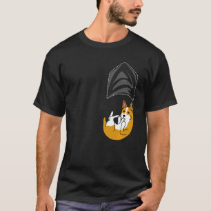 Corgi ondersteboven Pocket Dog T-shirt