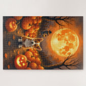 Corgi Oogstmaan Halloween Kunstwerk Legpuzzel (Horizontaal)