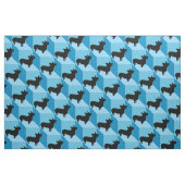 Corgi op blauwe kubussen stof (Fat Quarter)