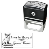 Corgi op Boeken Persoonlijke zelfinkend stempel (In situ)