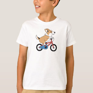 Corgi op een fiets t-shirt