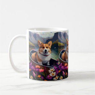 Corgi op een peddel: Een landschappelijk avontuur Koffiemok
