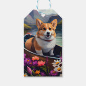 Corgi op een peddel: Een Schilderachtig avontuur Cadeaulabel (Voorkant)