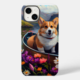 Corgi op een peddel: Een Schilderachtig avontuur Case-Mate iPhone 14 Hoesje