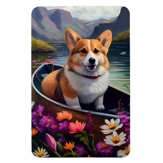 Corgi op een peddel: Een Schilderachtig avontuur Magneet (Verticaal)