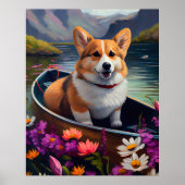 Corgi op een peddel: Een Schilderachtig avontuur Poster (Voorkant)