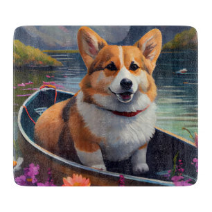 Corgi op een peddel: Een Schilderachtig avontuur Snijplank