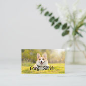 corgi oppas visitekaartje (Staand voorkant)