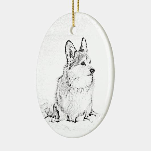 Corgi oval ornament (Links)