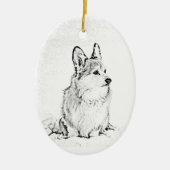 Corgi oval ornament (Voorkant)