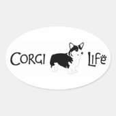 Corgi Ovale Sticker (Voorkant)