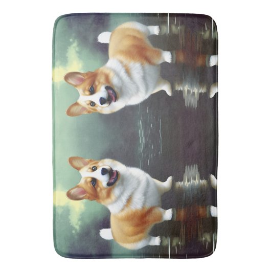 Corgi over water badmat (Voorkant Verticaal)