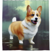 Corgi over water douchegordijn (Voorkant)