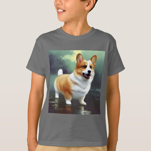 Corgi over water t-shirt (Voorkant)