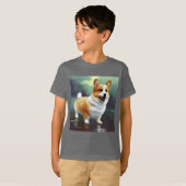 Corgi over water t-shirt (Voorkant volledig)