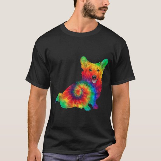 Corgi Owner Apparel Psychedelic Art Hippy Cute Dog T-shirt (Voorkant)