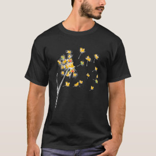 Corgi Paardenbloem Vliegende Bloem Dier Hond Flui T-shirt