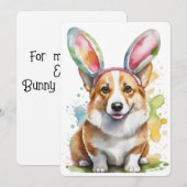 Corgi paashaas in trainingsuitnodiging kaart (Voorkant / Achterkant)