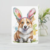 Corgi paashaas in trainingsuitnodiging kaart (Staand voorkant)