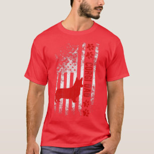 Corgi papa Amerikaanse vlag cadeau178 T-shirt