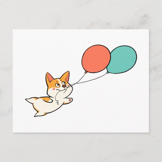 Corgi Party Uitnodiging Briefkaart (Voorkant)
