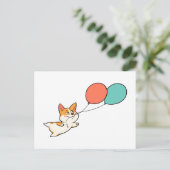 Corgi Party Uitnodiging Briefkaart (Staand voorkant)