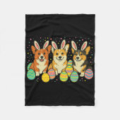 Corgi Pasen Fleece Deken (Voorkant)