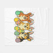 Corgi Pasen T-Shirt_1 Fleece Deken (Voorkant (Horizontaal))