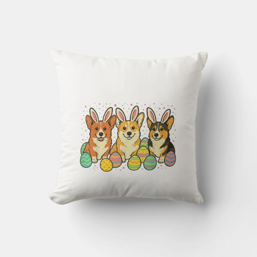 Corgi Pasen T-Shirt_1 Kussen (Voorkant)