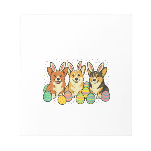 Corgi Pasen T-Shirt_1 Notitieblok (Voorkant)