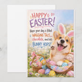Corgi Pasenkaart Feestdagenkaart (Voorkant / Achterkant)