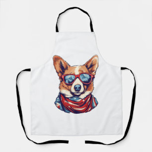 Corgi Patriotic Dog USA Amerikaanse vlag Schort