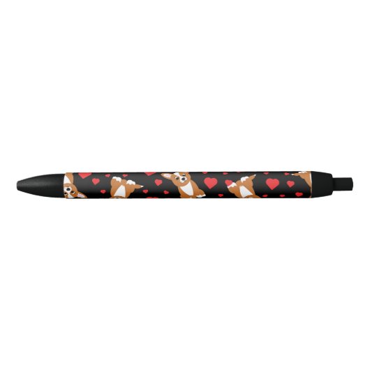 Corgi-patroon Zwarte Inkt Pen (Voorkant)