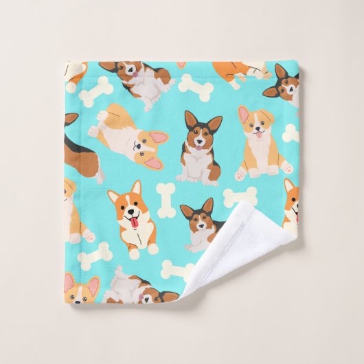 Corgi Pattern Bad Handdoek (Wasdoekje)