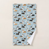 Corgi Pattern Blue Bad Handdoek (Handdoek)