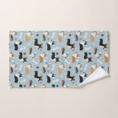 Corgi Pattern Blue Bad Handdoek (Handdoek)