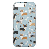 Corgi Pattern Blue Case-Mate iPhone Case (Achterkant)
