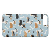 Corgi Pattern Blue Case-Mate iPhone Case (Achterkant (Horizontaal))