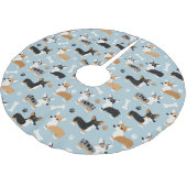 Corgi Pattern Blue Kerstboom Rok (Gekanteld)