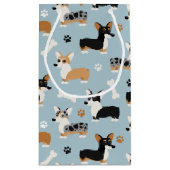 Corgi Pattern Blue Klein Cadeauzakje (Achterkant)