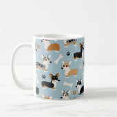 Corgi Pattern Blue Koffiemok (Links)