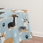 Corgi Pattern Blue Tafelkleed (Voorbeeld)